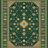 Ultra Soft Area Rug, Non Slip, Stain Resistant, Washable Area Rugs for Living Room, Bedroom, Green Embroidered Arabic Meditation Room Prayer Rug(Green)