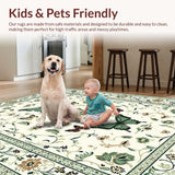 Ultra Soft Area Rug, Non Slip, Stain Resistant, Washable Area Rugs for Living Room, Bedroom, Contemporary Insect Inspired Visuals(Ivory)