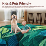 Ultra Soft Area Rug, Non Slip, Stain Resistant, Washable Area Rugs for Living Room, Bedroom, Elegant Multi-Hued Nature Inspiration(Blue)