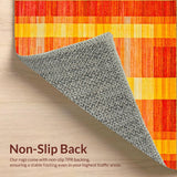 Ultra Soft Area Rug, Non Slip, Stain Resistant, Washable Area Rugs for Living Room, Bedroom, Eclectic Colorful Sunbeam Design(Orange)
