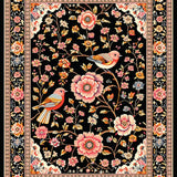 Vibrant Retro Nature Print(Black)