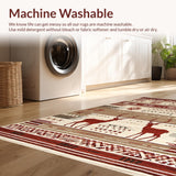 Ultra Soft Area Rug, Non Slip, Stain Resistant, Washable Area Rugs for Living Room, Bedroom, Cozy Warm Toned Organic Patterns(Brown)