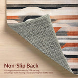 Ultra Soft Area Rug, Non Slip, Stain Resistant, Washable Area Rugs for Living Room, Bedroom, Wave Rider Area Rug Graphic Design(Gray)