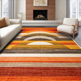 Ultra Soft Area Rug, Non Slip, Stain Resistant, Washable Area Rugs for Living Room, Bedroom, Bold Contemporary Curvilinear Style(Orange)