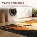 Ultra Soft Area Rug, Non Slip, Stain Resistant, Washable Area Rugs for Living Room, Bedroom, Surf Up! Decorative Rug Coastal Getaway Carpet(Orange)