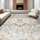 Ultra Soft Area Rug, Non Slip, Stain Resistant, Washable Area Rugs for Living Room, Bedroom, Elegant Low Pile Tiled Design(Gray)