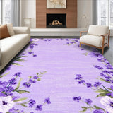 Ultra Soft Area Rug, Non Slip, Stain Resistant, Washable Area Rugs for Living Room, Bedroom, Charming Circular Plush Decor Accent(Purple)