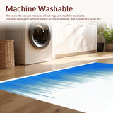 Ultra Soft Area Rug, Non Slip, Stain Resistant, Washable Area Rugs for Living Room, Bedroom, Rustic Textured Wave Design(Blue)