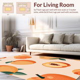 Ultra Soft Area Rug, Non Slip, Stain Resistant, Washable Area Rugs for Living Room, Bedroom, Elegant Peachy Geometric Fusion Style(Orange)