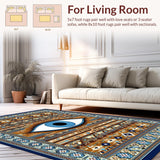 Ultra Soft Area Rug, Non Slip, Stain Resistant, Washable Area Rugs for Living Room, Bedroom, Contemporary Graphic Statement Piece(Brown)