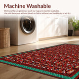 Ultra Soft Area Rug, Non Slip, Stain Resistant, Washable Area Rugs for Living Room, Bedroom, Playful Surrealist Floral Composition(Red)