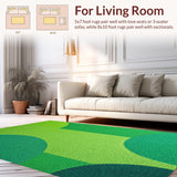 Ultra Soft Area Rug, Non Slip, Stain Resistant, Washable Area Rugs for Living Room, Bedroom, Contemporary Minimalist Green Non-Shedding Home Carpet(Green)