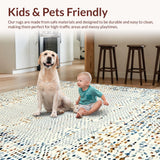 Ultra Soft Area Rug, Non Slip, Stain Resistant, Washable Area Rugs for Living Room, Bedroom, Chic Rustic Animal Print Style(Beige)