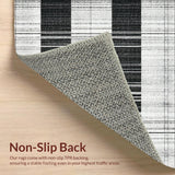 Ultra Soft Area Rug, Non Slip, Stain Resistant, Washable Area Rugs for Living Room, Bedroom, Bold Parallel Lines, Contemporary Stripe Aesthetic(Black)