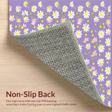 Ultra Soft Area Rug, Non Slip, Stain Resistant, Washable Area Rugs for Living Room, Bedroom, Delightful Colorful Petal Design(Purple)