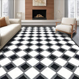 Ultra Soft Area Rug, Non Slip, Stain Resistant, Washable Area Rugs for Living Room, Bedroom, Harlequin Rug Black and White Diamond Pattern(Black)