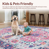 Ultra Soft Area Rug, Non Slip, Stain Resistant, Washable Area Rugs for Living Room, Bedroom, Chic Modern Tiled Aesthetic(White)