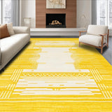 Ultra Soft Area Rug, Non Slip, Stain Resistant, Washable Area Rugs for Living Room, Bedroom, Contemporary Soft Beige Contrast(Yellow)