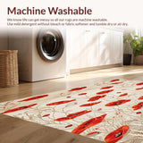 Garden Bloom Reversible Area Poppy & Light Beige Patio Floral(Red)