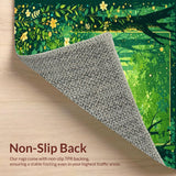 Ultra Soft Area Rug, Non Slip, Stain Resistant, Washable Area Rugs for Living Room, Bedroom, Joyful Colorful Garden Vibe(Green)