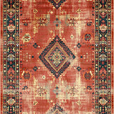 Ultra Soft Area Rug, Non Slip, Stain Resistant, Washable Area Rugs for Living Room, Bedroom, Striking Colorful Tribal Elements(Red)