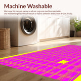 Ultra Soft Area Rug, Non Slip, Stain Resistant, Washable Area Rugs for Living Room, Bedroom, Expressive Colorful Design Motif(Pink)