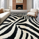 Ultra Soft Area Rug, Non Slip, Stain Resistant, Washable Area Rugs for Living Room, Bedroom, Exotic Zebra Print Entryway Runner Rug(Black)