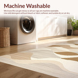 Ultra Soft Area Rug, Non Slip, Stain Resistant, Washable Area Rugs for Living Room, Bedroom, Whimsical Scalloped Neutral Tones(Beige)