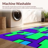 Ultra Soft Area Rug, Non Slip, Stain Resistant, Washable Area Rugs for Living Room, Bedroom, Charming Bright Abstract Elements(Purple)