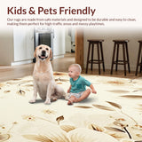 Ultra Soft Area Rug, Non Slip, Stain Resistant, Washable Area Rugs for Living Room, Bedroom, Boho Chic Floor Runner for Hallway Entrance(Beige)