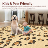 Ultra Soft Area Rug, Non Slip, Stain Resistant, Washable Area Rugs for Living Room, Bedroom, Safari Chic Animal Print Aesthetic(Beige)
