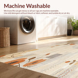 Ultra Soft Area Rug, Non Slip, Stain Resistant, Washable Area Rugs for Living Room, Bedroom, Boho Chic Area Beige and Brown Abstract Floral Modern Geometric Pa(Beige)