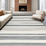 Ultra Soft Area Rug, Non Slip, Stain Resistant, Washable Area Rugs for Living Room, Bedroom, Artful Transitional Cream Stripes(Gray)