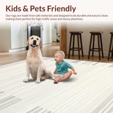 Ultra Soft Area Rug, Non Slip, Stain Resistant, Washable Area Rugs for Living Room, Bedroom, Serene Earth Tones Cozy Feel(Beige)