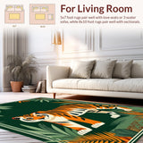 Ultra Soft Area Rug, Non Slip, Stain Resistant, Washable Area Rugs for Living Room, Bedroom, Cozy Soft Green Medallion Style(Green)
