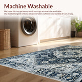 Contemporary Black and Ivory Medallion(Blue)