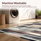 Ultra Soft Area Rug, Non Slip, Stain Resistant, Washable Area Rugs for Living Room, Bedroom, Piano Key Rug Ebony & Ivory Stripe Woven Floor Covering(Gray)