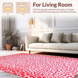 Ultra Soft Area Rug, Non Slip, Stain Resistant, Washable Area Rugs for Living Room, Bedroom, Nature-Inspired Bright Color Scheme(Pink)