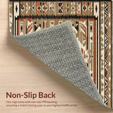 Ultra Soft Area Rug, Non Slip, Stain Resistant, Washable Area Rugs for Living Room, Bedroom, Geometric Earth Tone Mosaic(Brown)