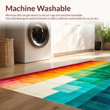 Ultra Soft Area Rug, Non Slip, Stain Resistant, Washable Area Rugs for Living Room, Bedroom, Artful Modern Curvilinear Design(Red)