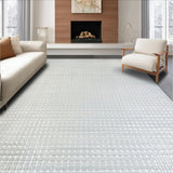 Ultra Soft Area Rug, Non Slip, Stain Resistant, Washable Area Rugs for Living Room, Bedroom, Elegant Light Grey Bubble Motif(Gray)