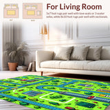 Ultra Soft Area Rug, Non Slip, Stain Resistant, Washable Area Rugs for Living Room, Bedroom, Interactive Colorful Children's Game Room Rug(Green)