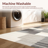 Ultra Soft Area Rug, Non Slip, Stain Resistant, Washable Area Rugs for Living Room, Bedroom, Rustic Low Pile Trellis Design(Gray)