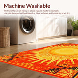 Ultra Soft Area Rug, Non Slip, Stain Resistant, Washable Area Rugs for Living Room, Bedroom, Bright Contemporary Pattern Blend(Orange)