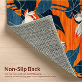 Ultra Soft Area Rug, Non Slip, Stain Resistant, Washable Area Rugs for Living Room, Bedroom, Dynamic Nature-Themed Motif(Orange)