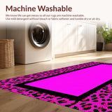 Ultra Soft Area Rug, Non Slip, Stain Resistant, Washable Area Rugs for Living Room, Bedroom, Stylish Colorful Cheetah Print(Pink)