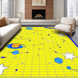 Ultra Soft Area Rug, Non Slip, Stain Resistant, Washable Area Rugs for Living Room, Bedroom, Planetary Cheerful Educational Concept(Yellow)