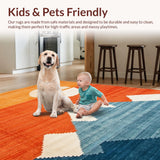Ultra Soft Area Rug, Non Slip, Stain Resistant, Washable Area Rugs for Living Room, Bedroom, Chic Contemporary Color Play(Orange)