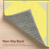 Ultra Soft Area Rug, Non Slip, Stain Resistant, Washable Area Rugs for Living Room, Bedroom, Rustic Minimalist Symmetrical Motif(Yellow)