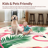 Ultra Soft Area Rug, Non Slip, Stain Resistant, Washable Area Rugs for Living Room, Bedroom, Lively Garden-Inspired Color Palette(White)